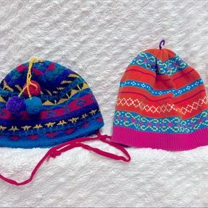 Hanna Andersson Multicolor Childs Beanie Lot of 2 includes RARE vintage